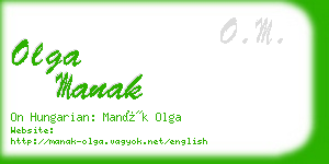 olga manak business card